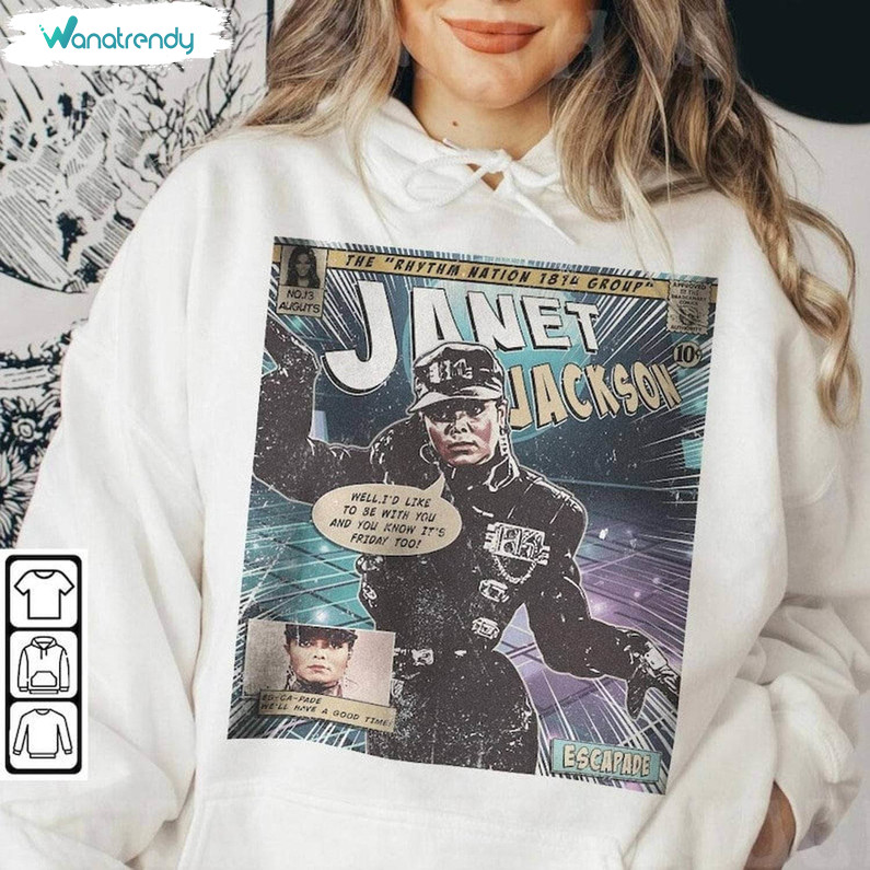 Cool Design Janet Jackson Comic T Shirt, Janet Jackson Tour Shirt Unisex Hoodie