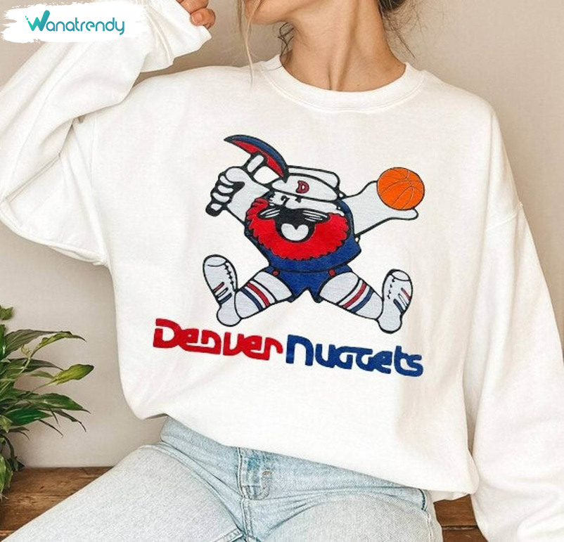 New Rare Denver Nuggets Shirt, Denver Basketball Unisex T Shirt Short Sleeve