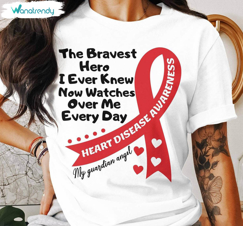 In February We Wear Red Shirt, The Bravest Hero I Ever Knew Cricut Hoodie Sweater