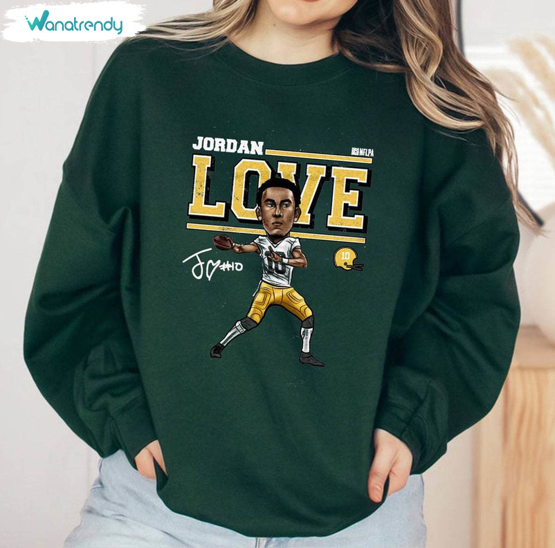 Jordan Love Inspirational Shirt, Groovy Football Unisex Hoodie Short Sleeve