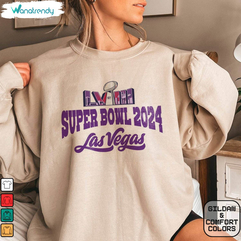Groovy Superbowl Las Vegas Sweatshirt , Comfort Super Bowl 2024 Shirt Short Sleeve