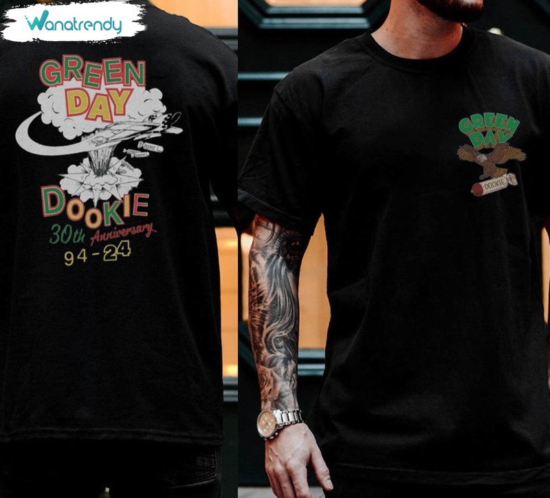 Cool Design Green Day Dookie Shirt, Retro Rock Band Unisex T Shirt Short Sleeve
