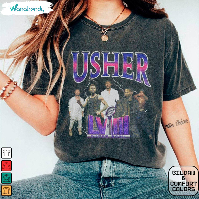 Ushers Super Bowl 2024 Halftime Vintage T Shirt, Retro Super Bowl 2024 Shirt Hoodie