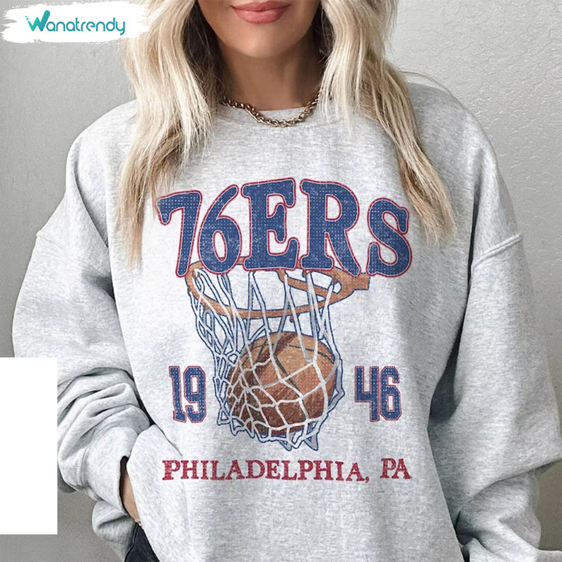 Vintage Philadelphia 76ers Shirt, Must Have Basketball Crewneck Unisex T Shirt