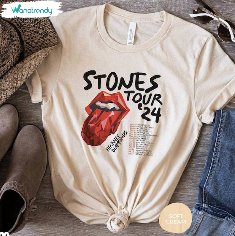 Groovy The Rolling Stones Shirt, Hackney Diamonds Tour 2024 Long Sleeve Crewneck