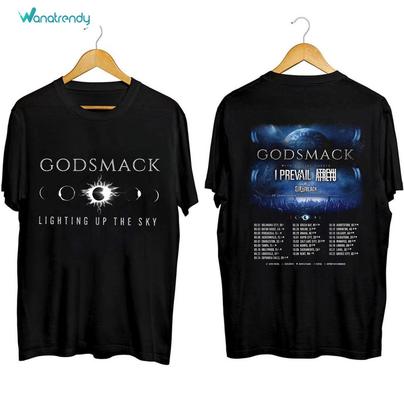 Limited Godsmack Shirt, Godsmack With Staind 2023 Fall Tour Crewneck Hoodie