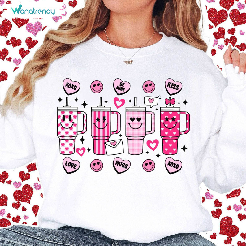 Neutral Heart Tumbler Long Sleeve , Obsessive Cup Disorder Valentine's Day Shirt Crewneck