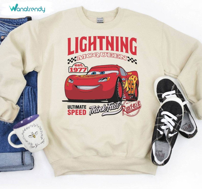 Groovy Lightning Mcqueen Shirt, Creative Disney Birthday Sweater Long Sleeve