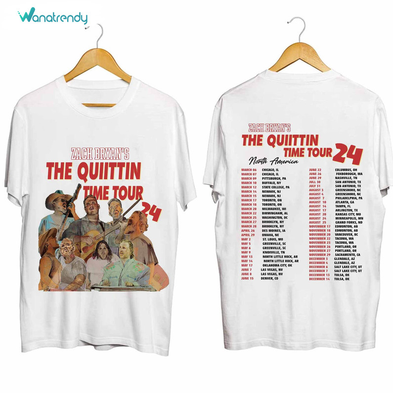 New Rare The Quittin Time 2024 Sweatshirt , Zach Bryan Tour Shirt Short Sleeve