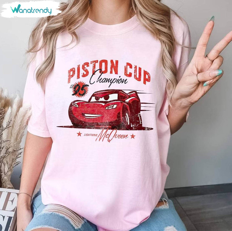 Trendy Piston Cup Unisex Hoodie, Creative Lightning Mcqueen Shirt Long Sleeve