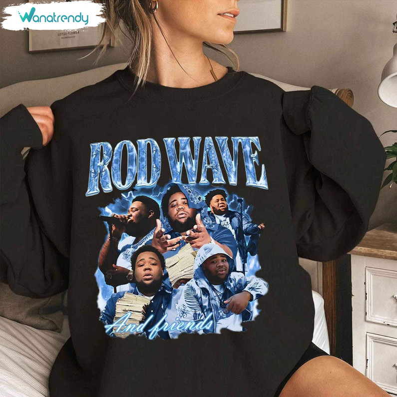 Groovy Rod Wave Shirt, Creative Rod Wave Nostalgia 2023 Rap Tee Tops Sweater