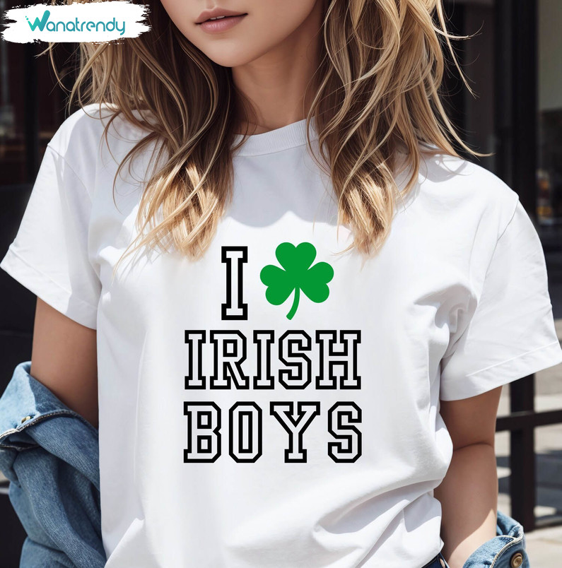 Unique Patricks Unisex T Shirt ,groovy I Love Irish Boys Shirt Short Sleeve