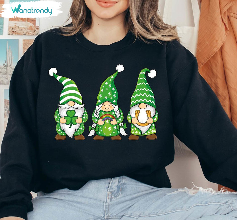St Patrick's Day Gnomes Limited Shirt, Must Have Clover Crewneck Unisex Hoodie
