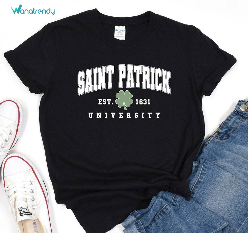 Irish University Groovy Shirt, Creative Lucky St Patricks Day T Shirt Long Sleeve
