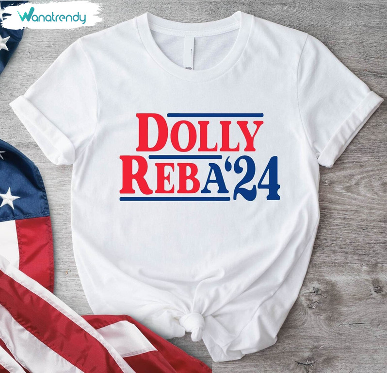 Groovy Dolly Reba 2024 Shirt, Dolly And Reba For President Crewneck Sweater