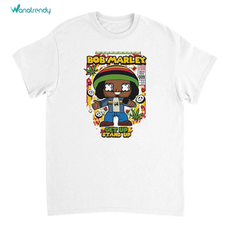 Groovy Reggae Music Lovers Band T Shirt, Unique Bob Marley Shirt Short Sleeve