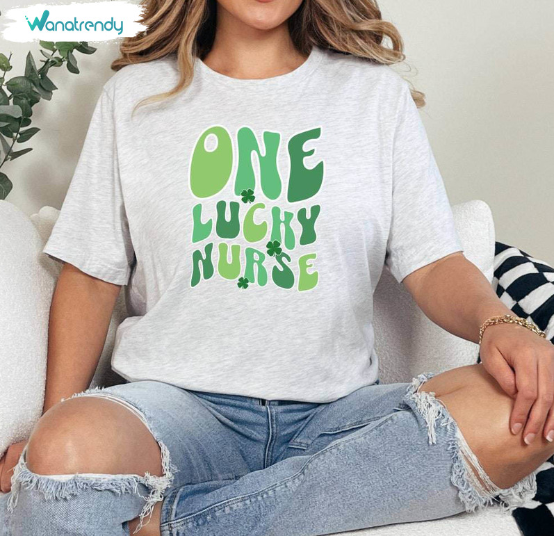 New Rare One Lucky Nurse Shirt, Awesome Irish Party Nurse Unisex Hoodie Sweater