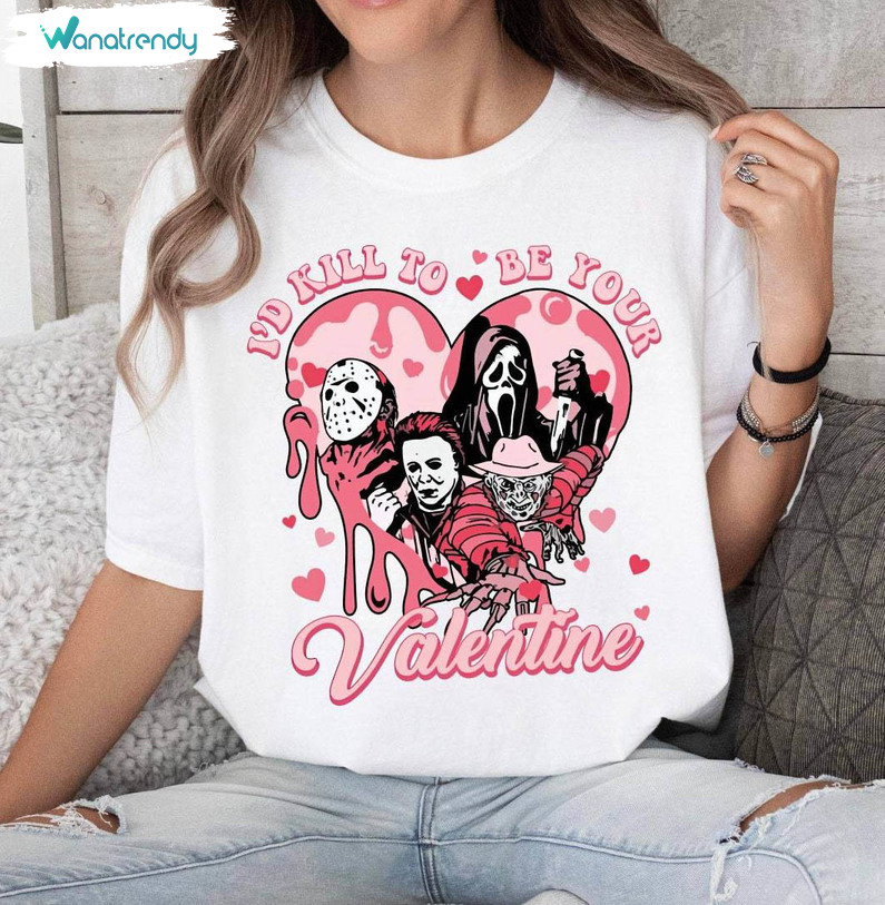 Groovy Valentine's Day Sweatshirt , Cute I Kill To Be Your Valentine Shirt Long Sleeve