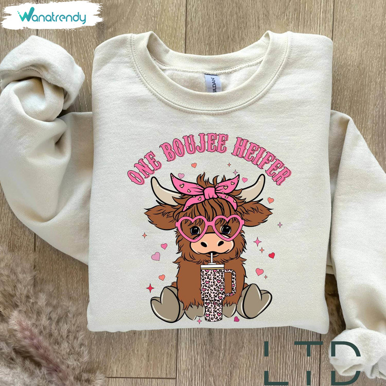 Vintage One Boujee Heifer Shirt, Trendy Heifer Valentine Day Sweater Tee Tops