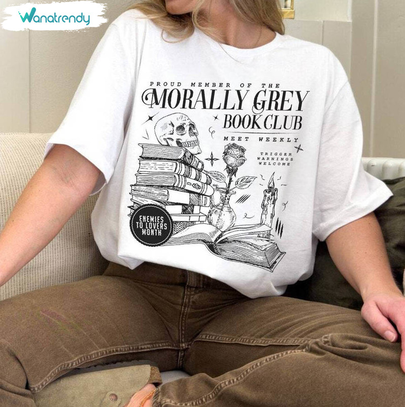 Trendy Morally Grey Book Club Shirt, Must Have Bookish Short Sleeve Crewneck