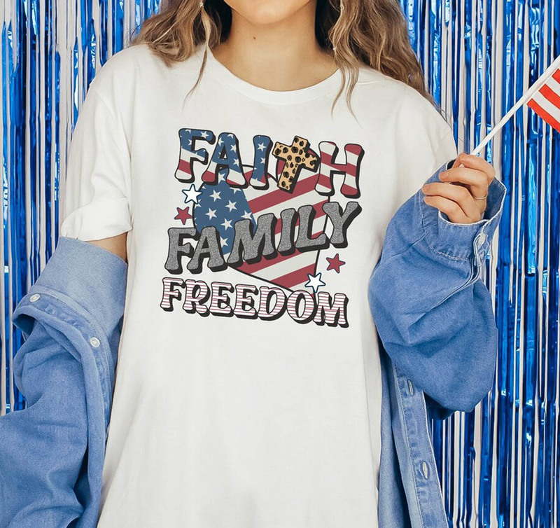 Usa Independence Day Faith Family Freedom Matching Shirt