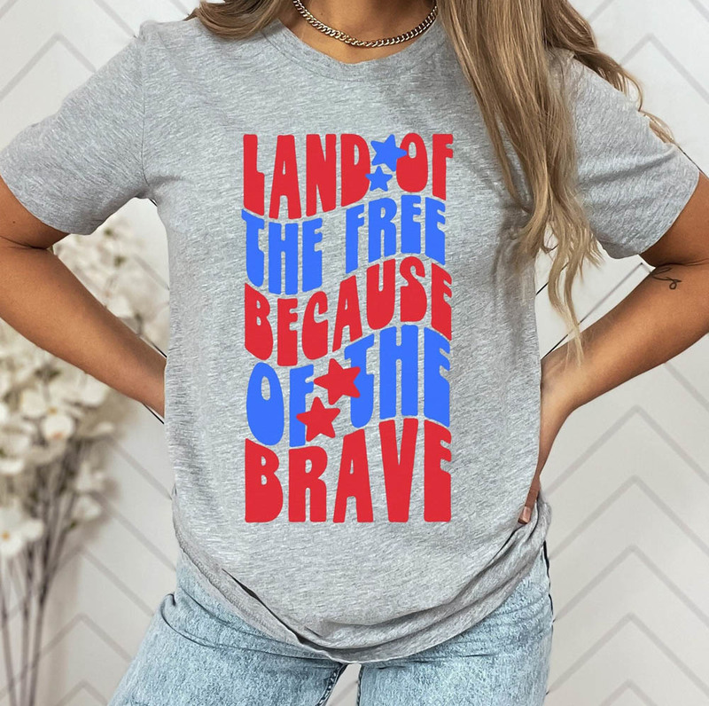 Land Of The Free Because Of The Brave Retro Shirt For Independence Day