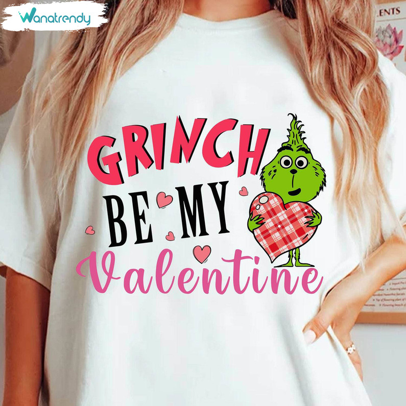 Groovy Grinch Be My Valentine Shirt, Unique Grinch With Love Tank Top Sweater