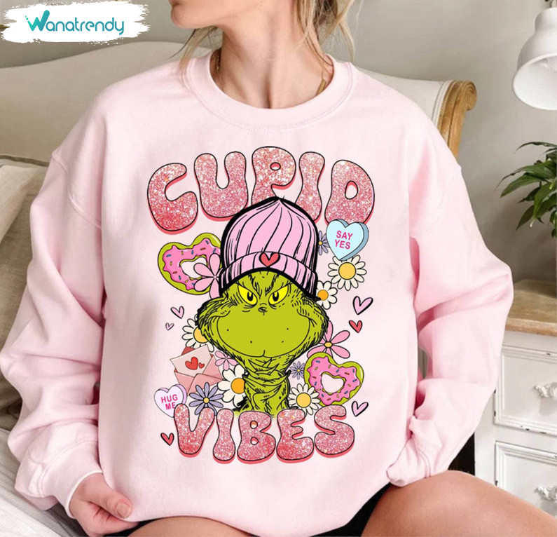 Grinc Cupid Vibes Valentines Unisex T Shirt , Grinch's Valentine Inspired Shirt Tee Tops