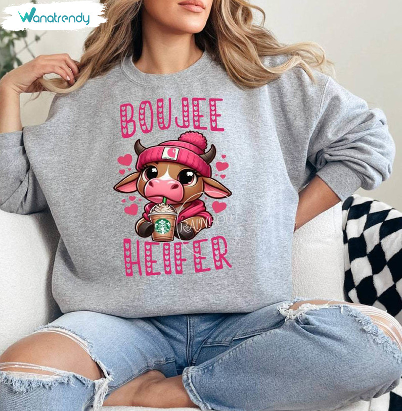 Limited One Boujee Heifer Shirt, Creative Western Country Sweater Long Sleeve