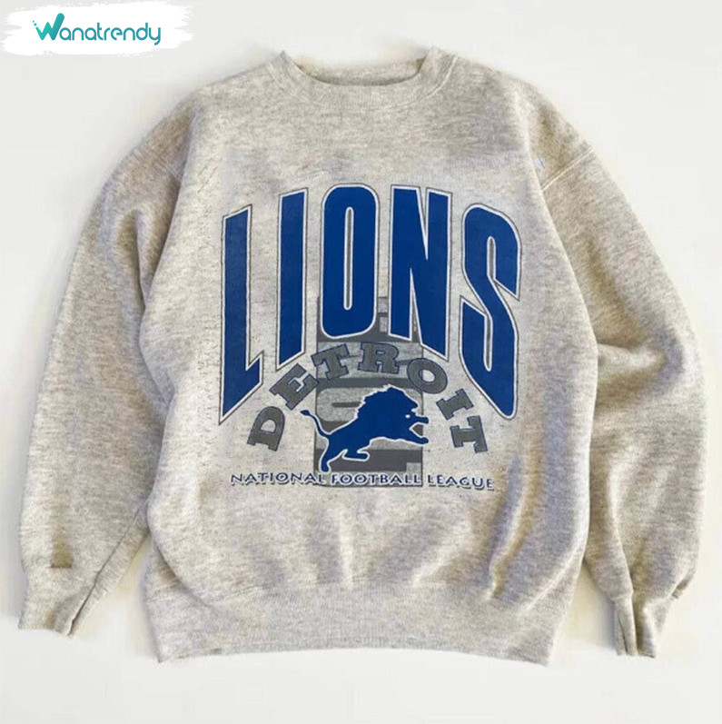 Awesome Detroit Lions Shirt, Comfort Detroit Football Long Sleeve Crewneck