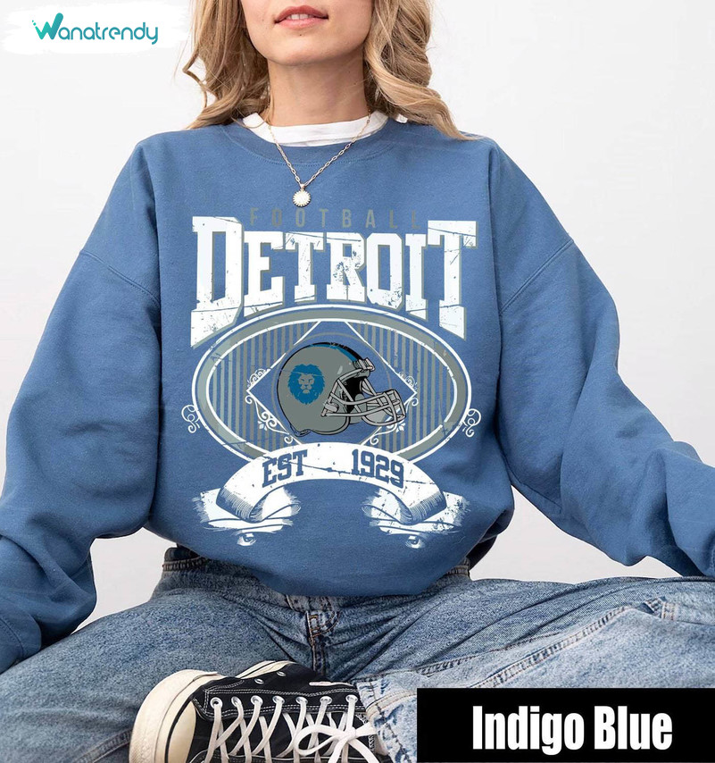 Trendy Football Sweatshirt , Creative Detroit Lions Shirt Short Sleeve