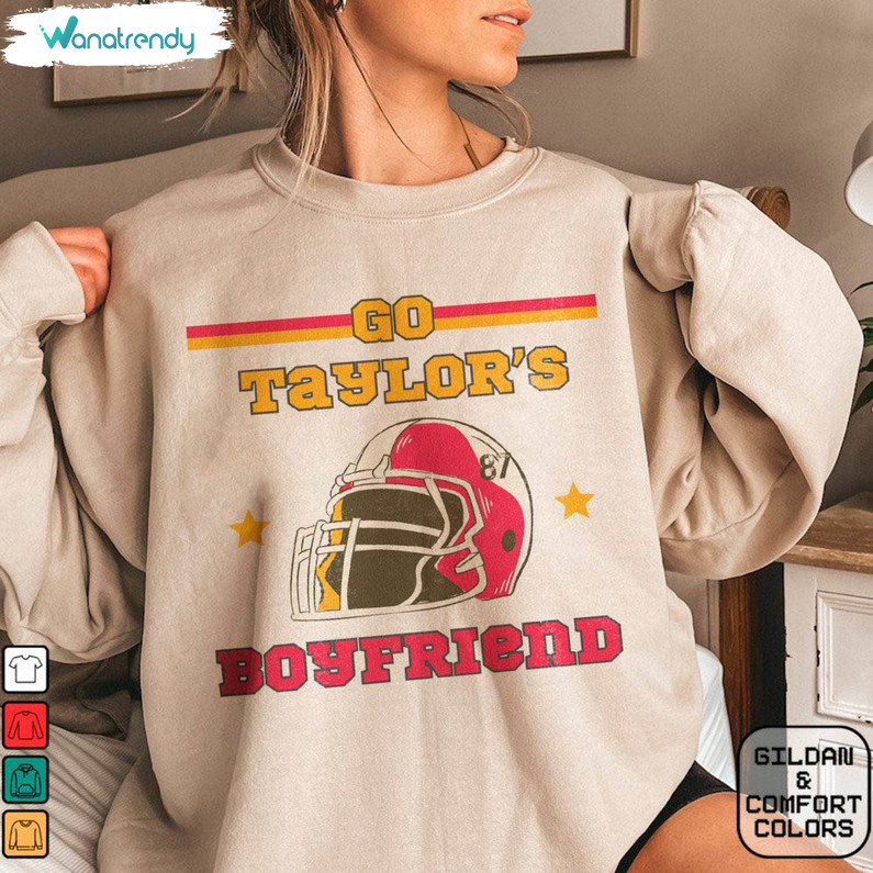 Vintage Go Taylor's Boyfriend Sweatshirt, Swiftie Football Long Sleeve Crewneck