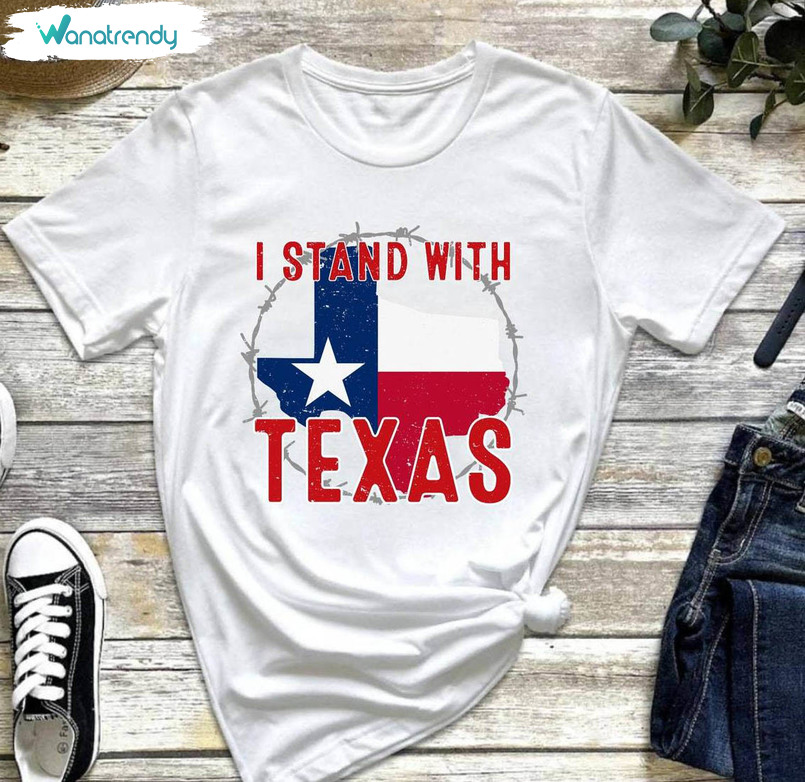 Trendy Support Texas Unisex T Shirt , Creative I Stand With Texas Shirt Long Sleeve