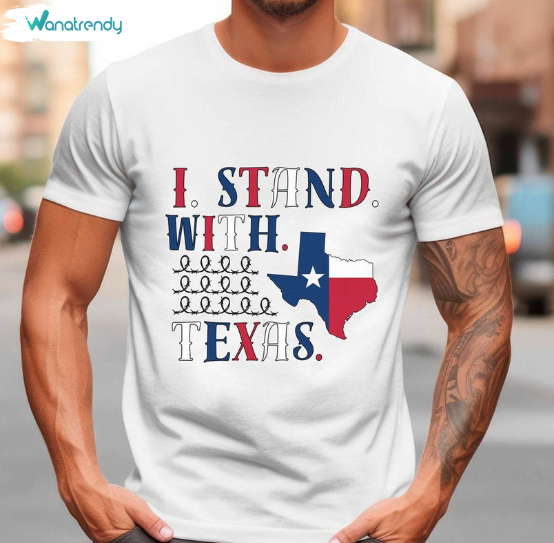 Comfort I Stand With Texas Shirt, Must Have Texas Razer Wire Sweater Short Sleeve