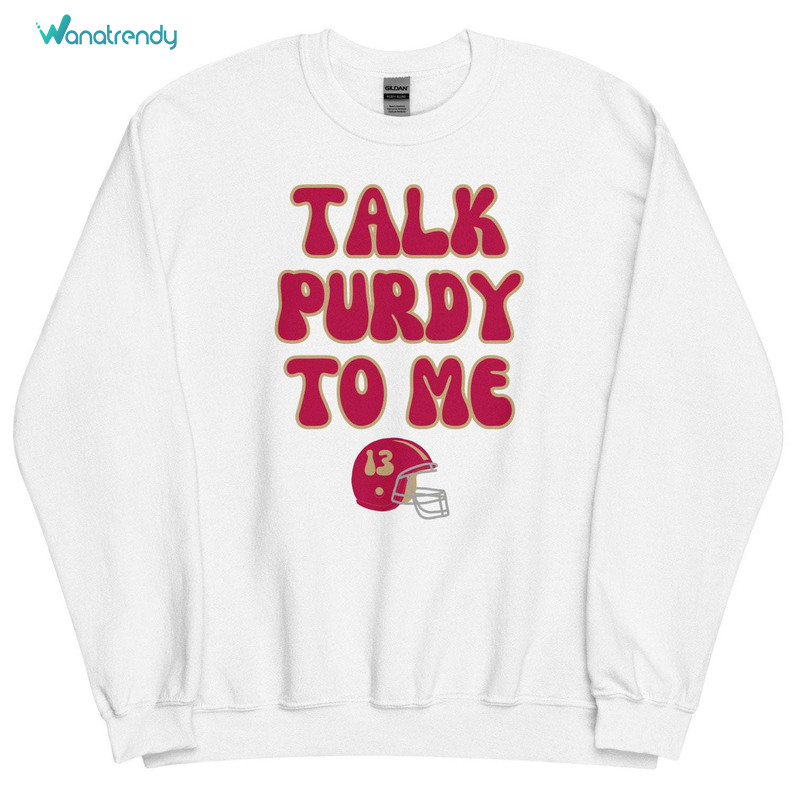 Comfort Talk Purdy To Me Sweatshirt, Trendy Football Game Crewneck Long Sleeve