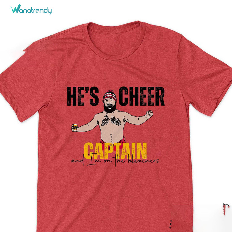 Cool Design Jason Kelce Shirt, Creative He's Cheer Captain Long Sleeve Unisex Hoodie