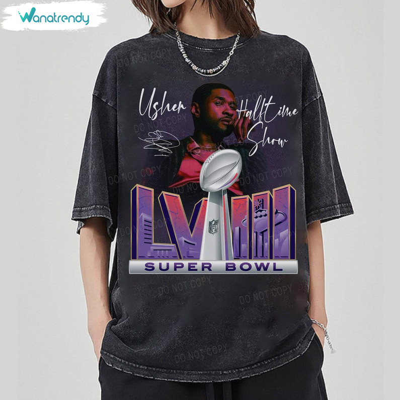 Vintage Usher Superbowl Shirt, Limited Halftime Show Long Sleeve Short Sleeve