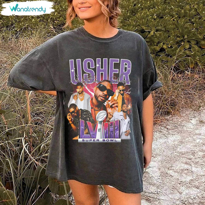 New Rare Usher Hip Hop Unisex Hoodie, Usher Superbowl Shirt Short Sleeve