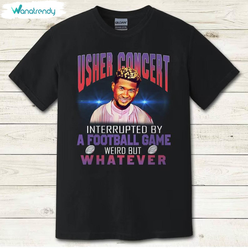 New Rare Usher Halftime Show Unisex T Shirt , Funny Usher Superbowl Shirt Short Sleeve