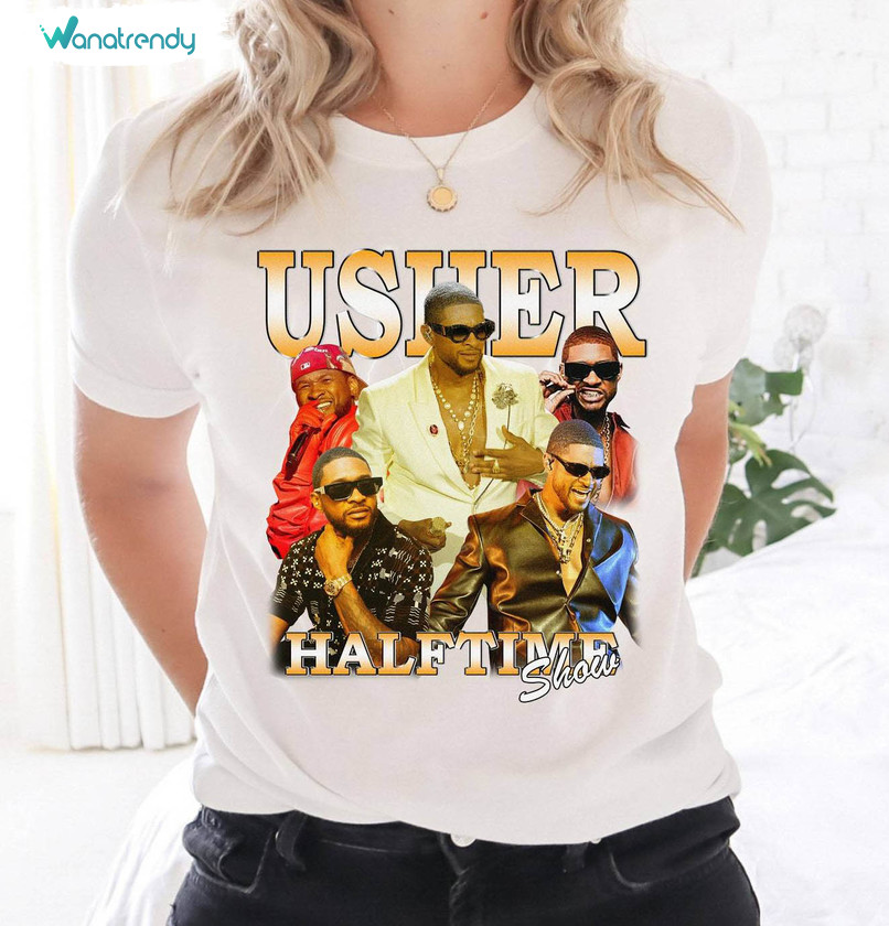 Cool Design Usher Superbowl Shirt, Cute Usher Halftime Show Crewneck Long Sleeve