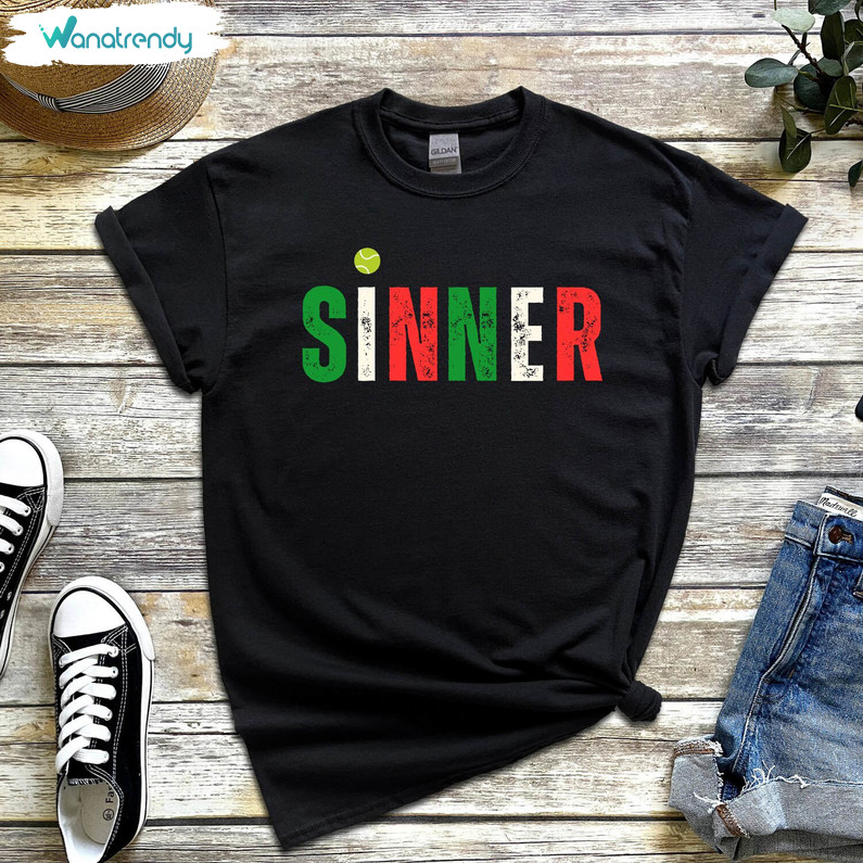 Cool Design Jannick Sinner Shirt, Funny Sinner Fan Tee Tops Crewneck