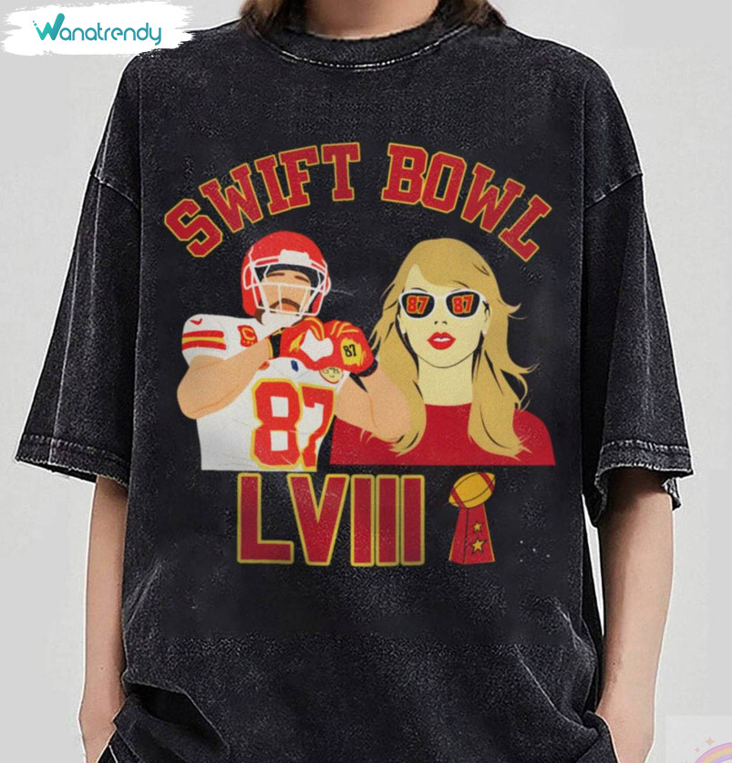 Cool Design Swiftie Bowl Shirt, Comfort Travis Kelce Sweatshirt Short Sleeve