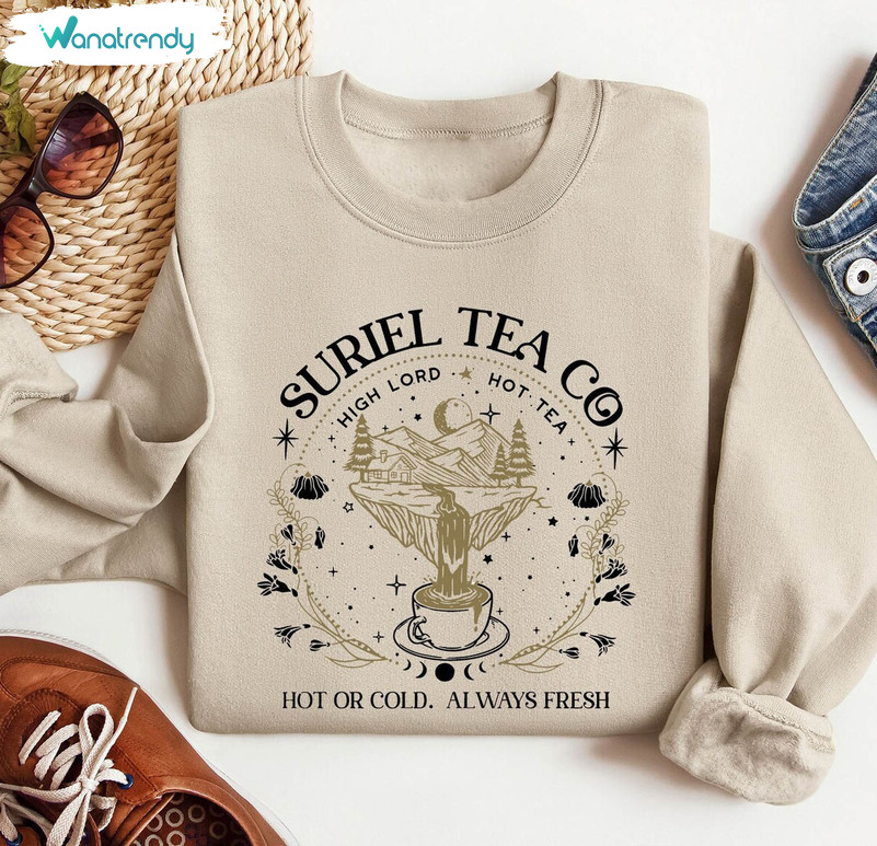 New Rare Acotar Bookish Sweatshirt , Funny Suriel Tea Co Shirt Short Sleeve