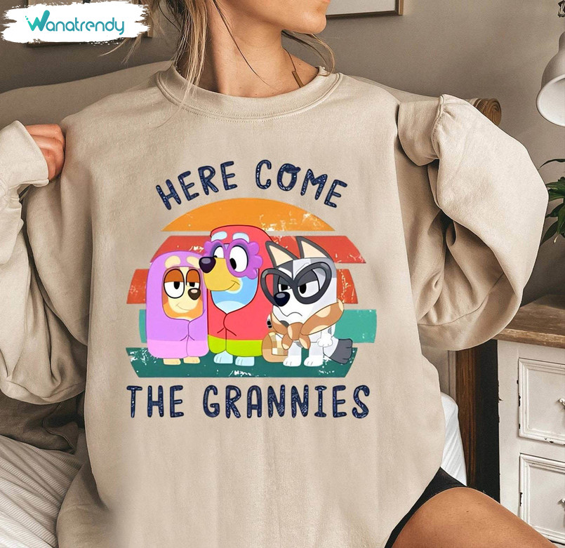 New Rare Here Come The Grannies Bluey Shirt, Cute Bluey And Bingo Sweatshirt Tee Tops