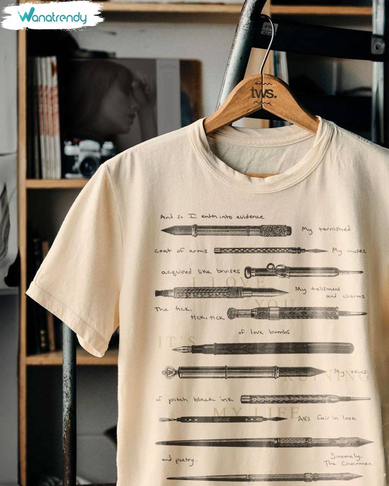 The Manuscript Shirt, Tortured Poet Department Crewneck Sweatshirt Tee Tops