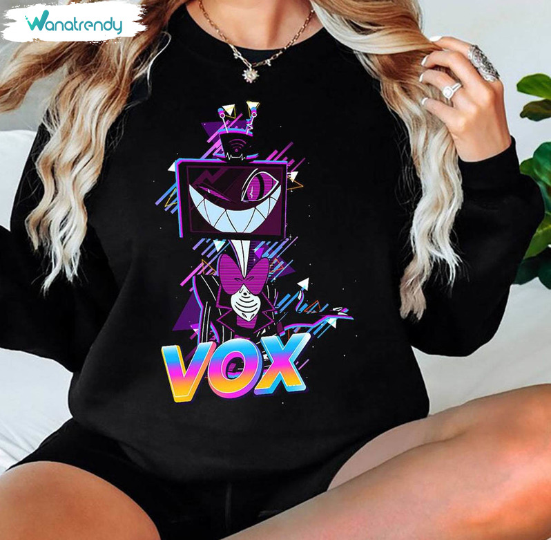 Vox Retro Graphic Shirt, Hazbin Hotel Vintage Tee Tops Hoodie