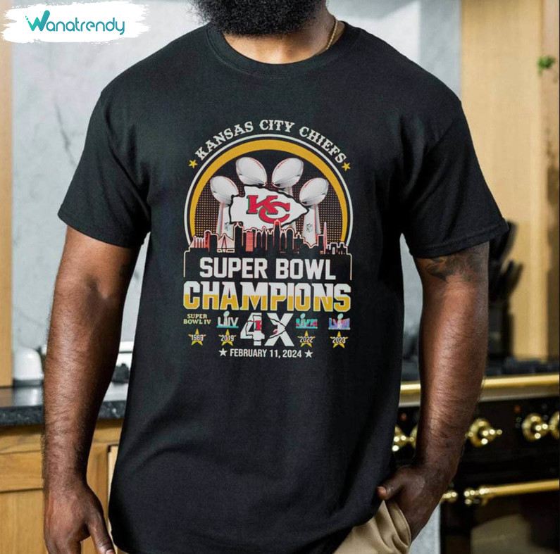 Kansas City Chiefs Shirt, Super Bowl Champions Short Sleeve Long Sleeve
