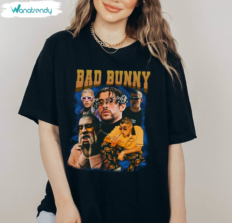 Bad Bunny Vintage Shirt, Bad Bunny Tour Retro Crewneck Sweatshirt Tee Tops