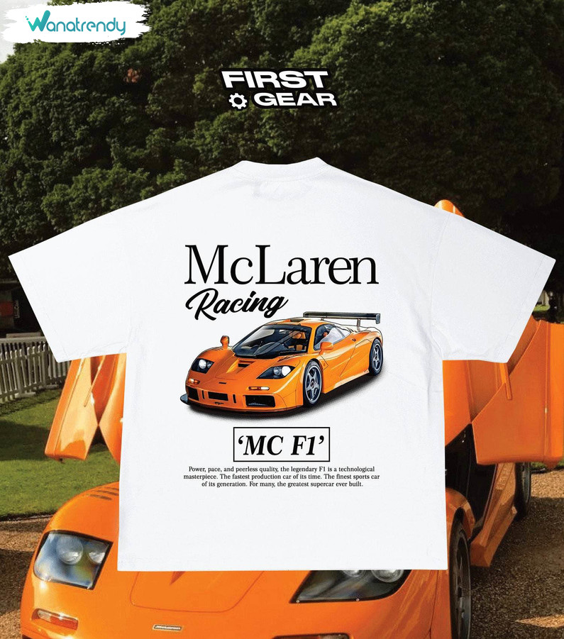 Mclaren F1 Racing Shirt, Original Art Car Short Sleeve Hoodie