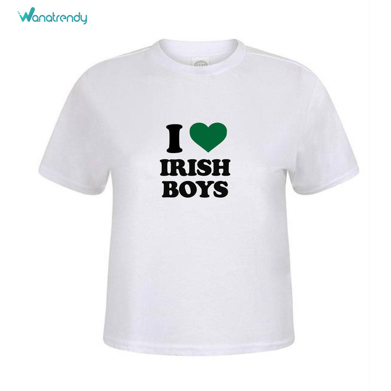 I Heart Irish Boys With Green Love Heart T Shirt, Vintage I Love Irish Boys Shirt Sweater